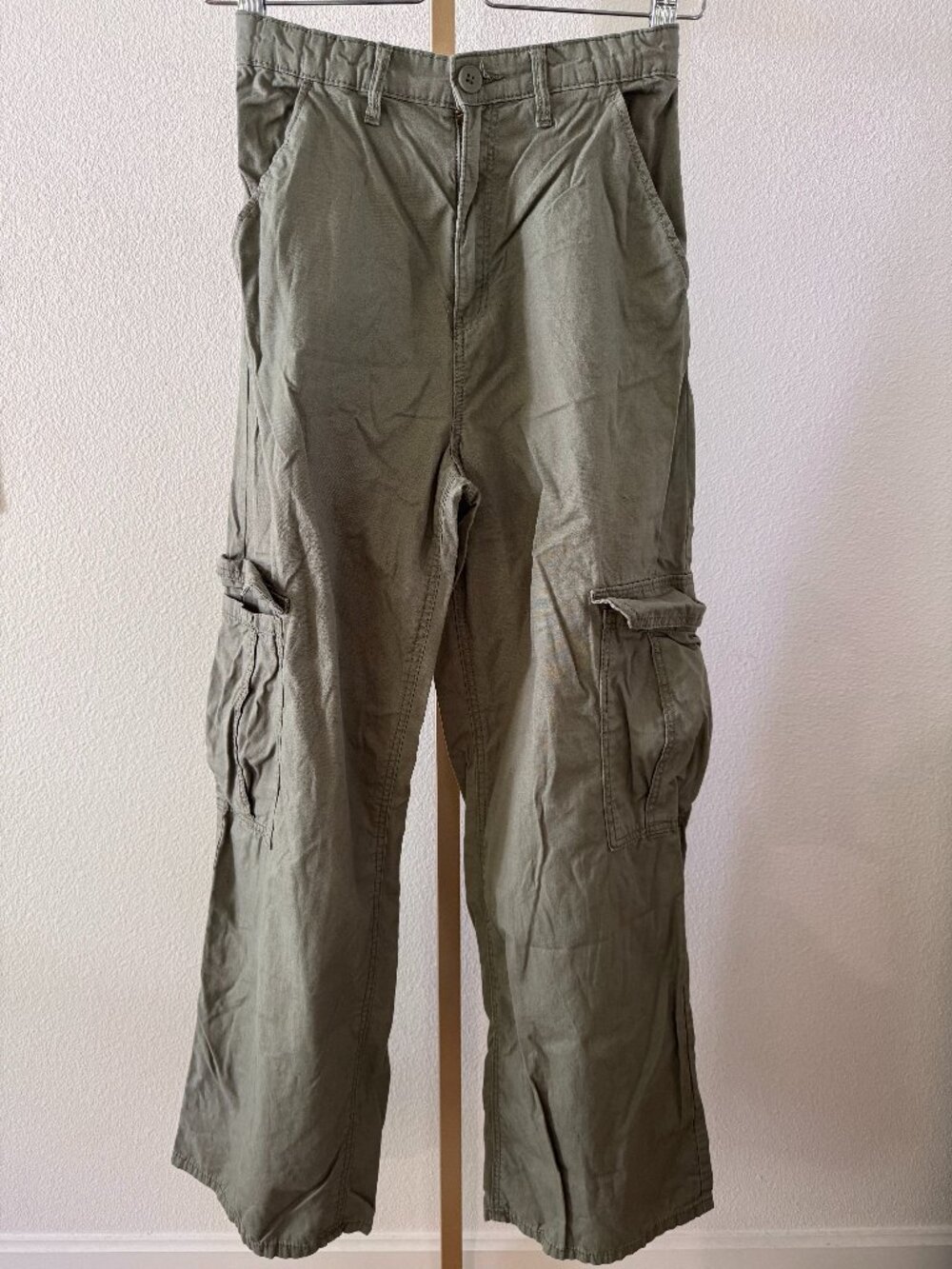 Kids Khaki Green Wide Leg Cargo Pants Youth 18 Petite